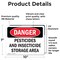 Signmission Pesticides And Insecticide Storage Area Danger Sign, Vinyl Decal, 10in W x 7in L, 2PK OS-2PACK-DS-D-710-L-1978 - alternate 2